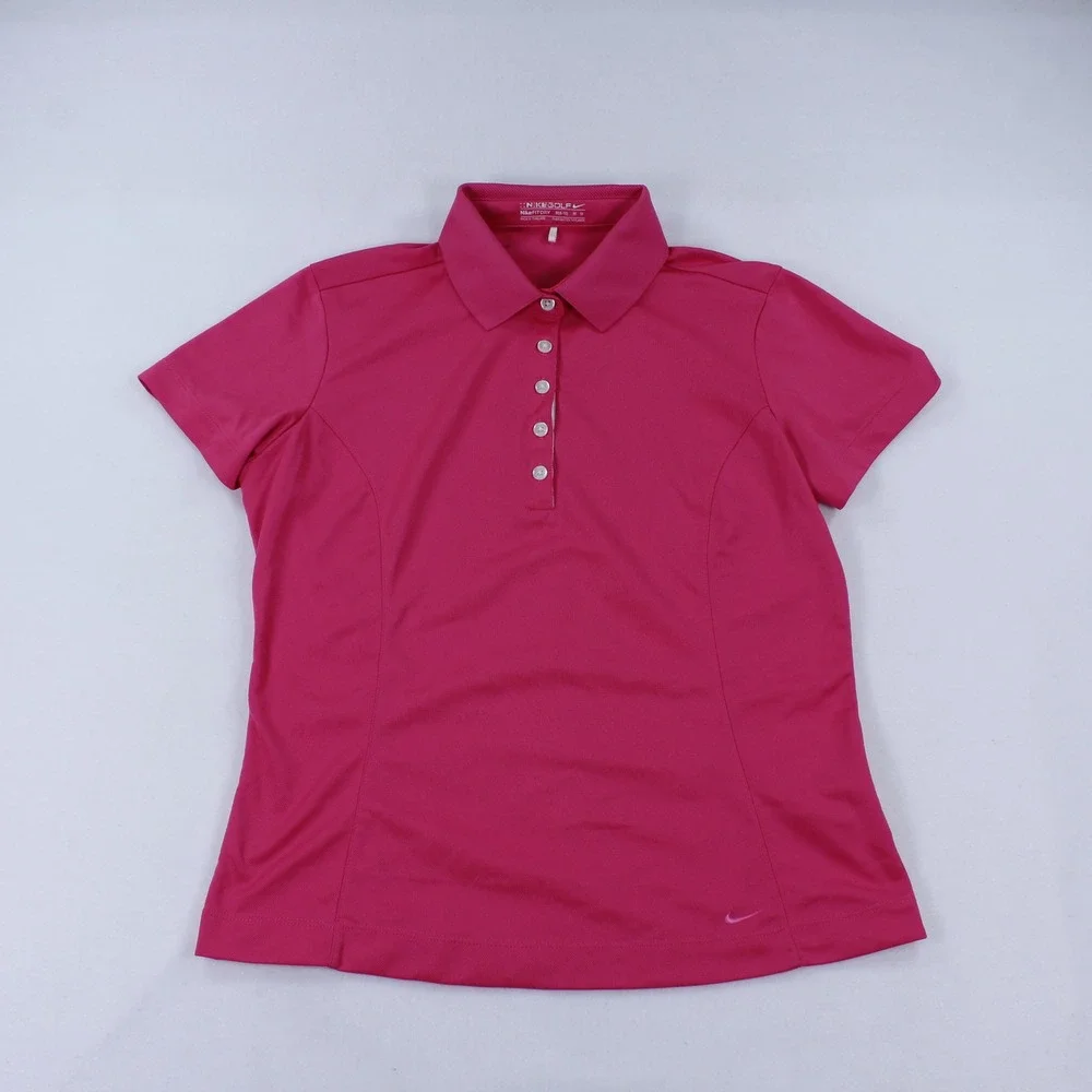 Nike Golf Women's Size Medium Pink Fit Dry Short Sleeve Polo Shirt